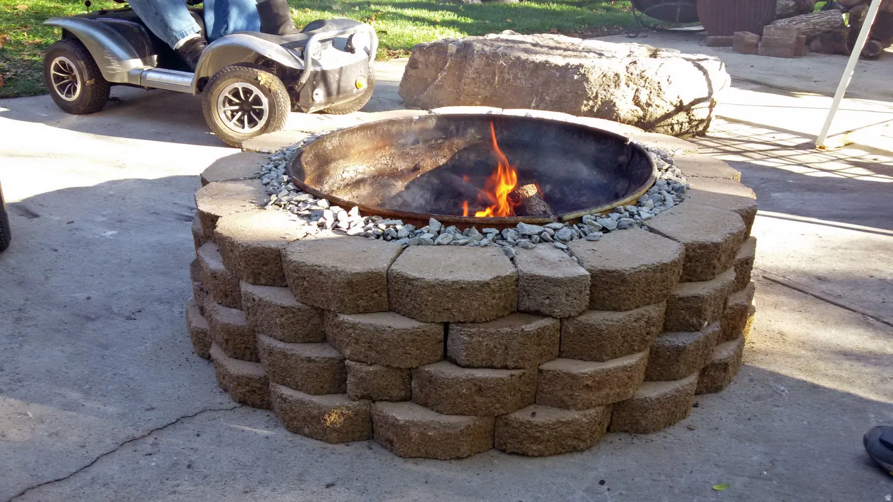 Exterior view of an outdoor fire pit