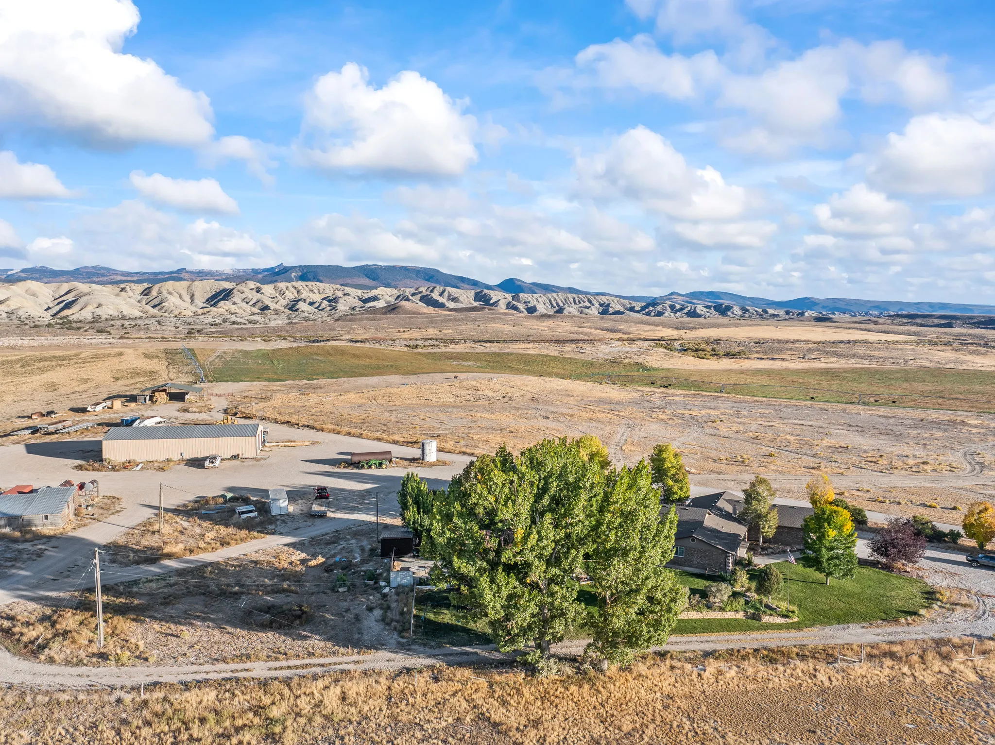 Mountain view with rural landscape