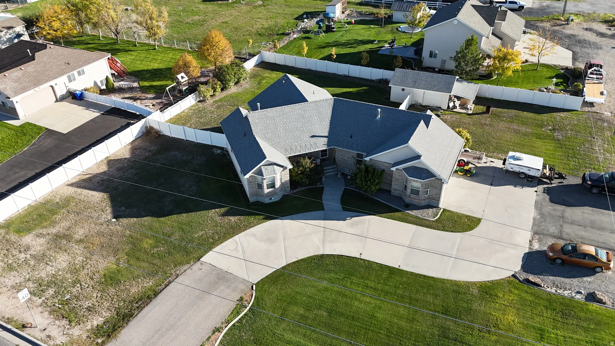 View from above of property