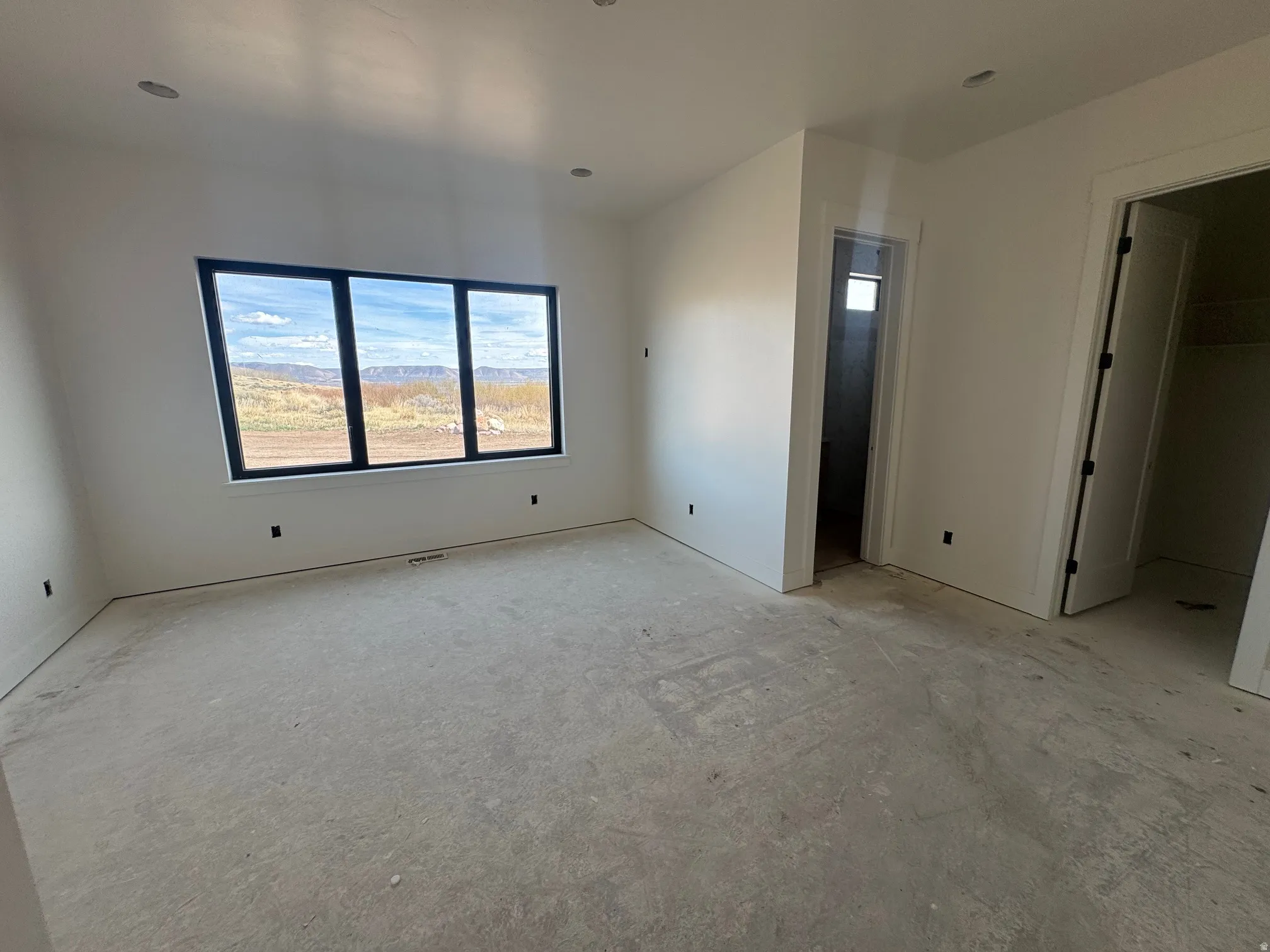 Unfurnished bedroom featuring multiple windows and a spacious closet