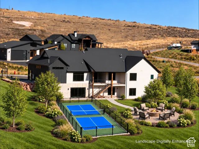 AI added pickleball court.  For idea only.