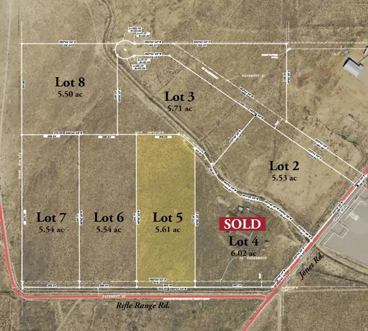 Aerial map of property and surrounding area