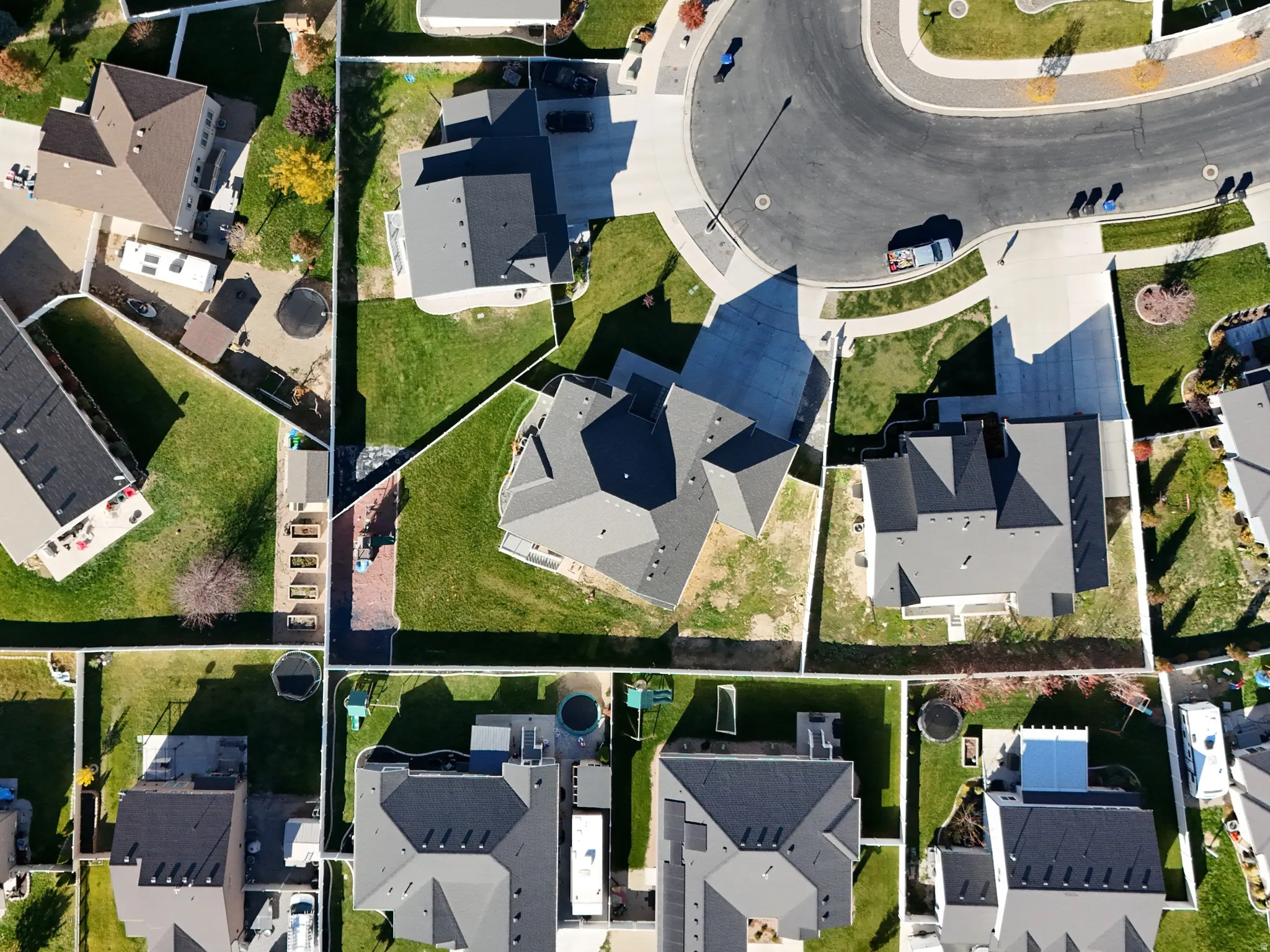 Aerial view of residential area