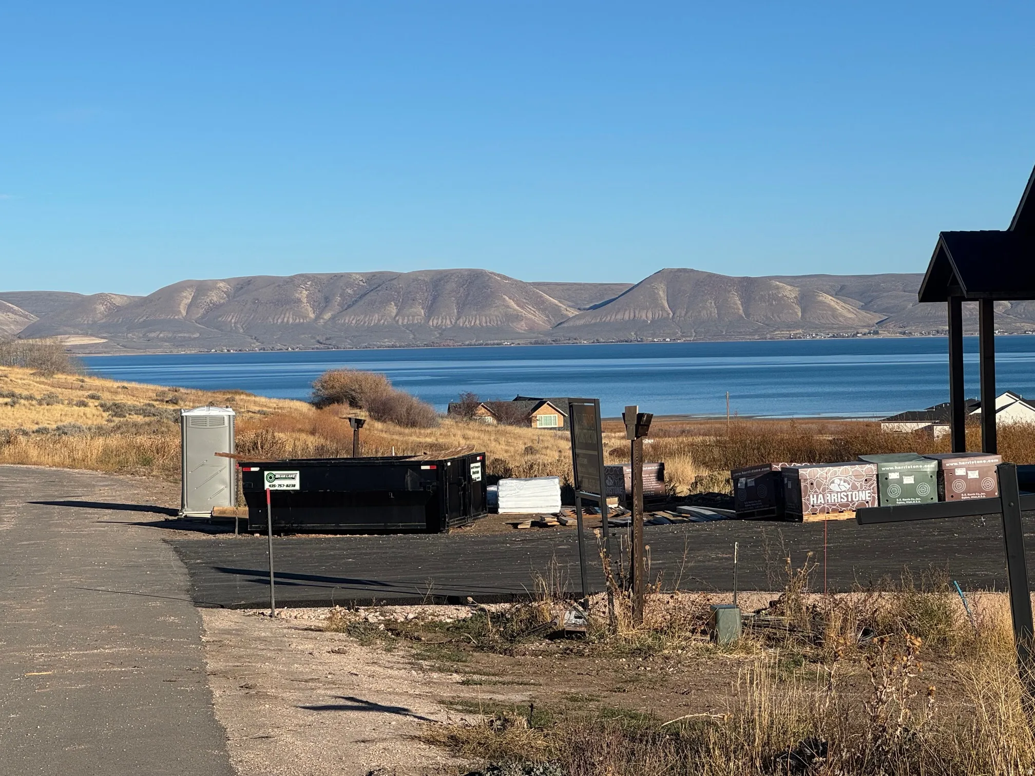 Mountain view with a large body of water