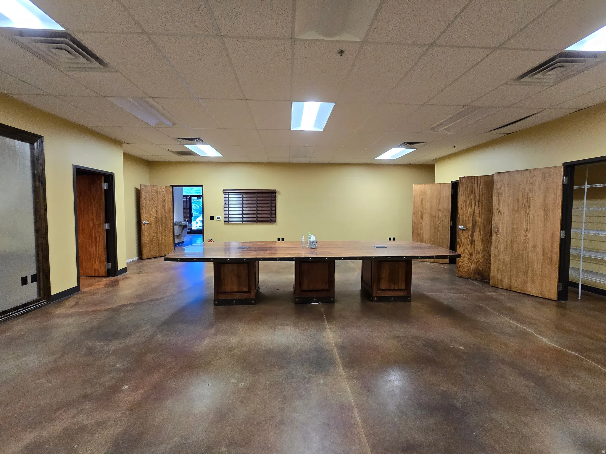 Unfurnished office featuring a paneled ceiling