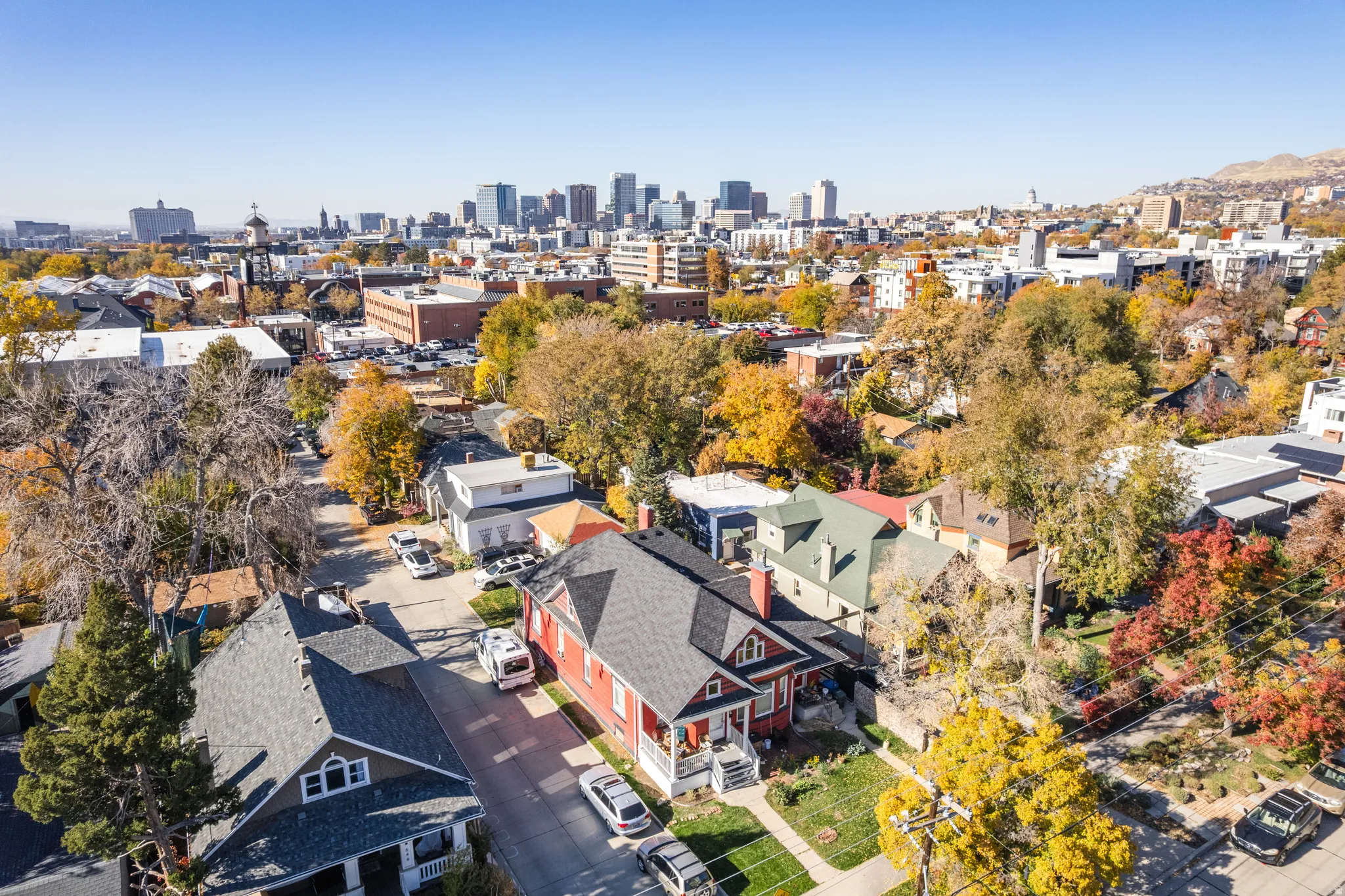 Aerial view of city skyline