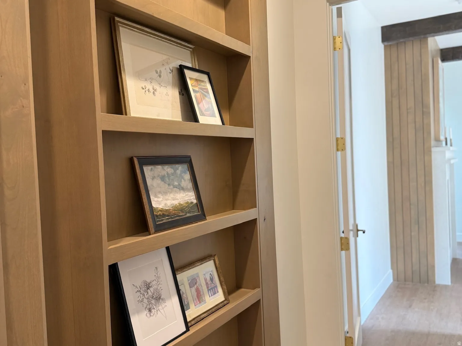 Hidden primary suite behind bookcase door