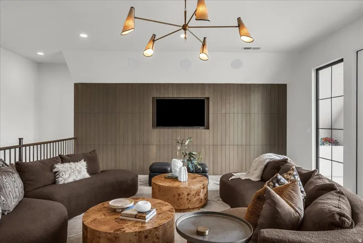 Living area with recessed lighting