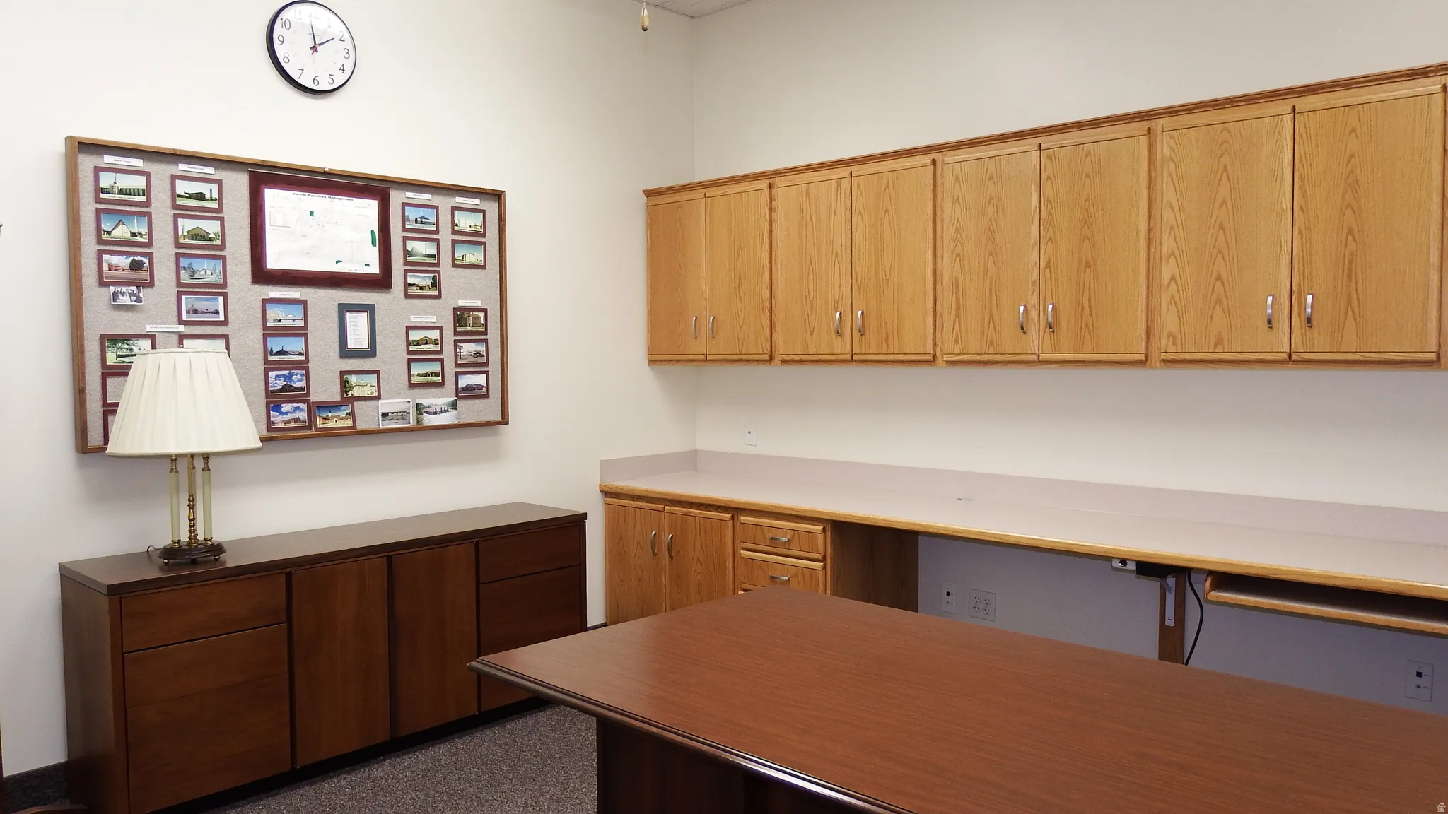 Unfurnished office with built in study area