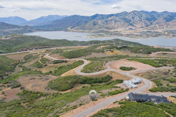 Drone / aerial view of a water and mountain view