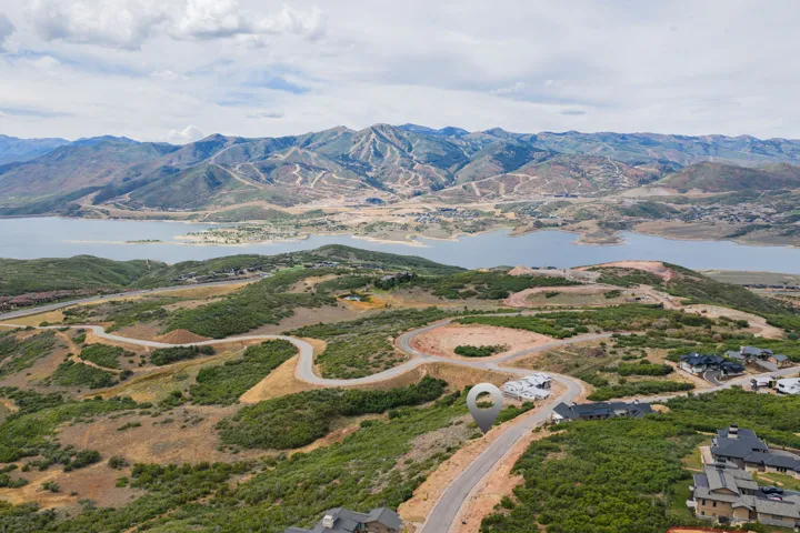 Drone / aerial view of a water and mountain view