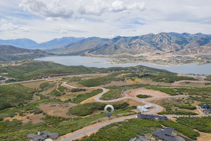 Drone / aerial view of a water and mountain view
