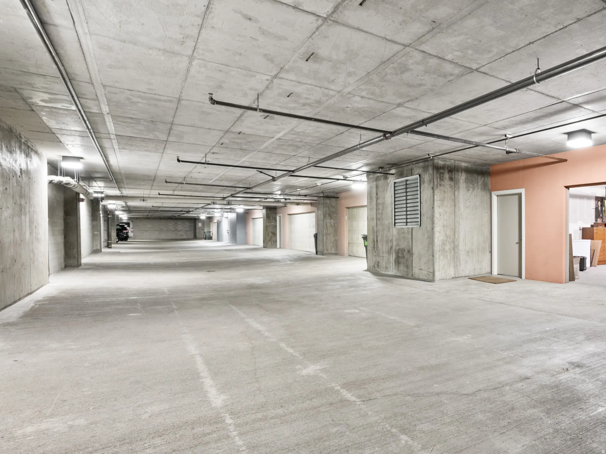 Secure entrance to townhouse garages