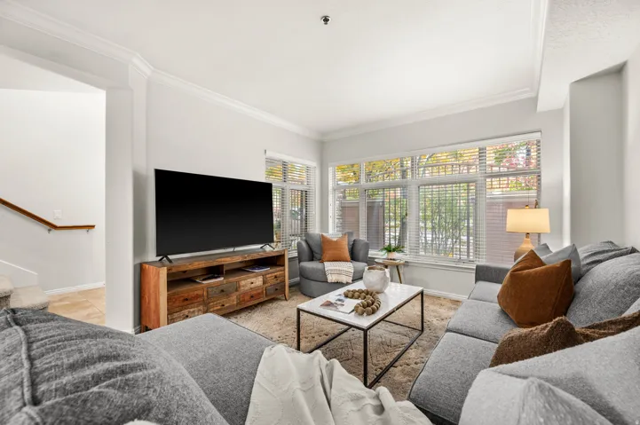 Living room, looking towards entry