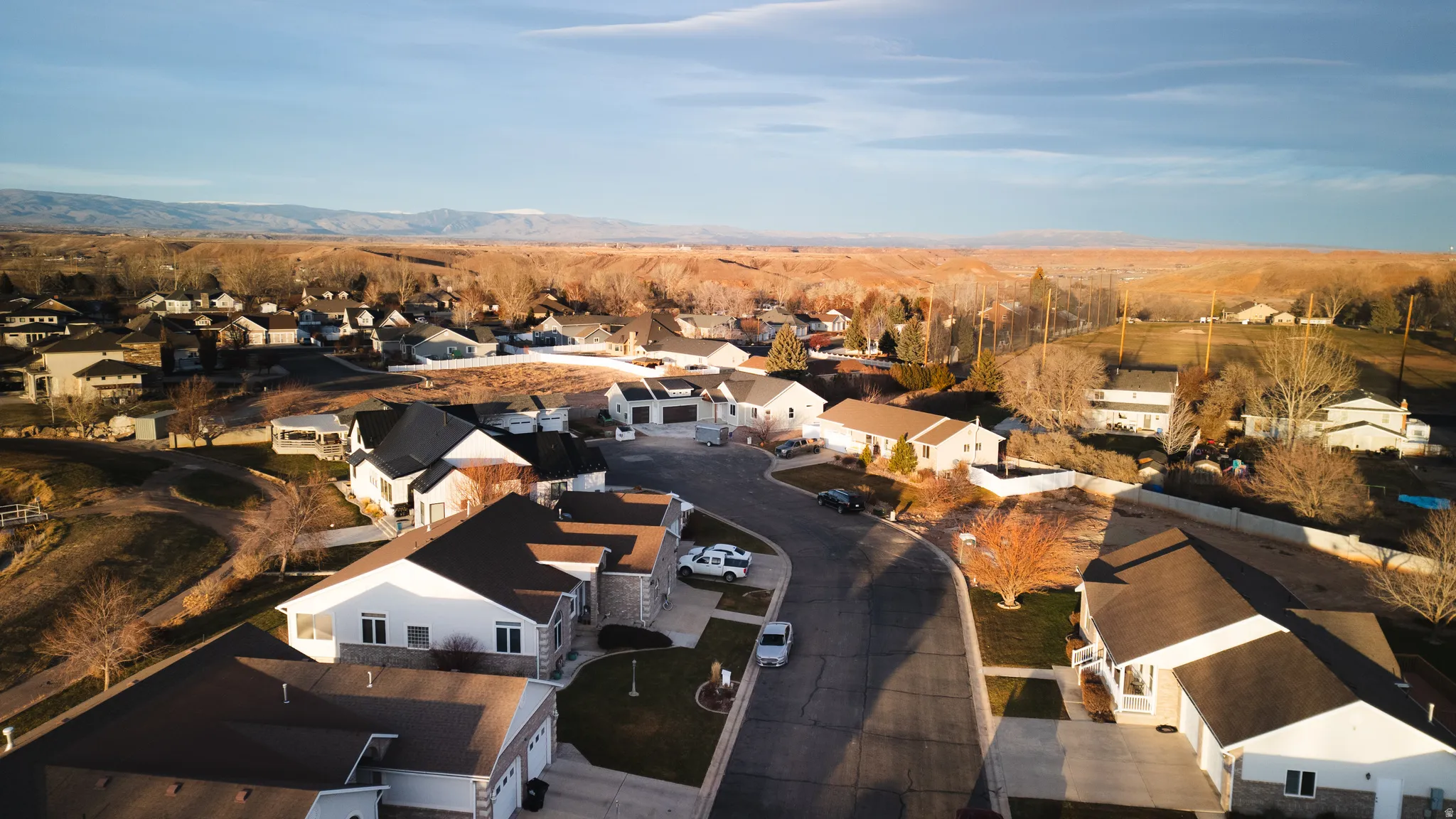 Aerial view of residential area