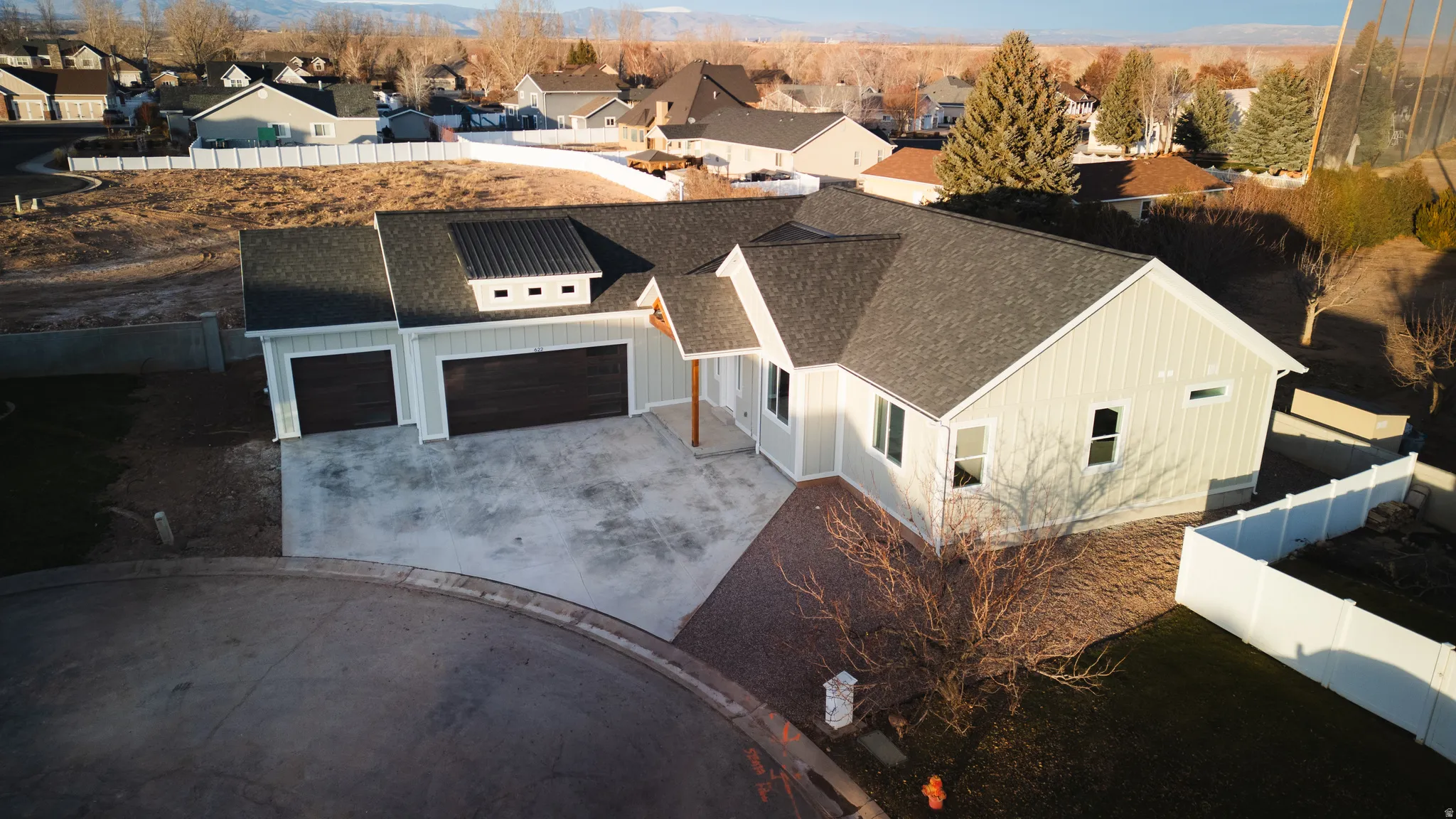 Aerial view of residential area