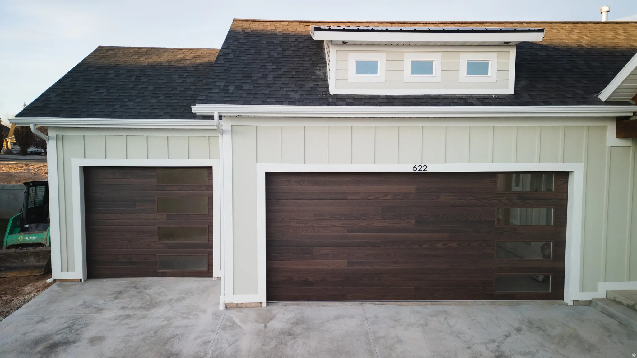 Garage with driveway