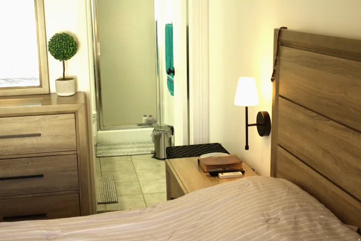 View of tiled bedroom