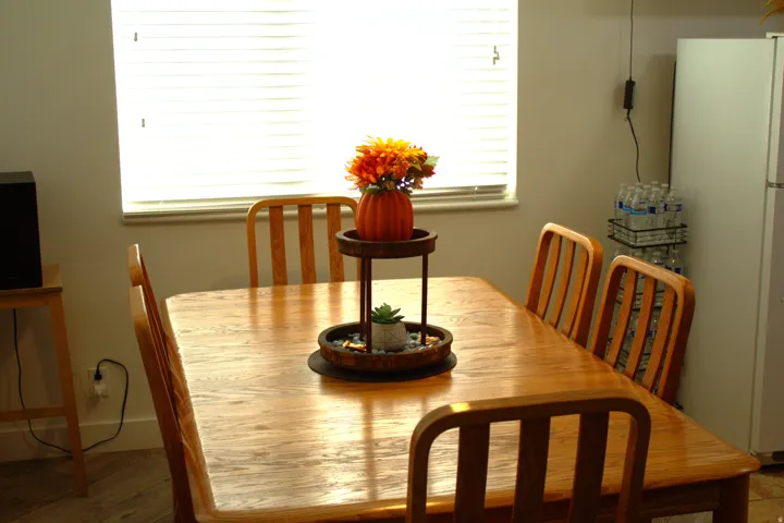 Dining area featuring wood finished floors
