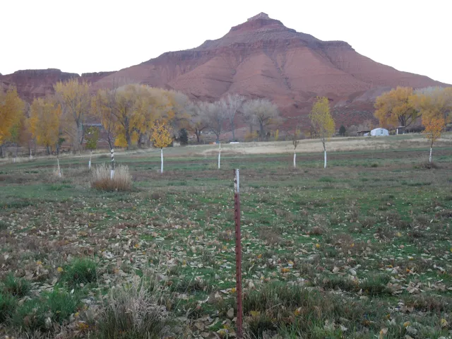 View of mountain backdrop featuring rural landscape