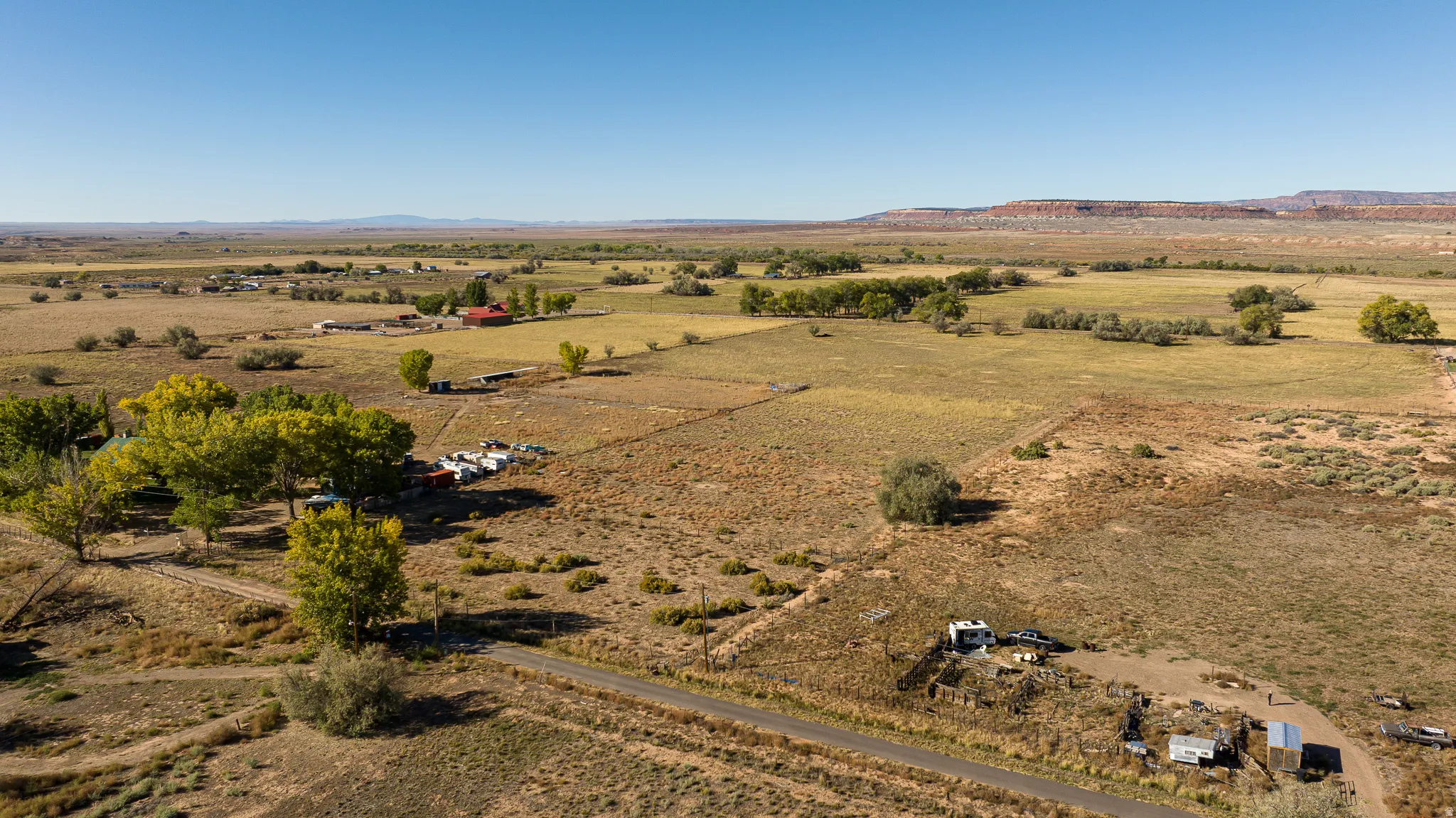 Aerial view of sparsely populated area featuring mountains
