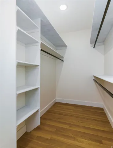 Spacious closet featuring light wood finished floors