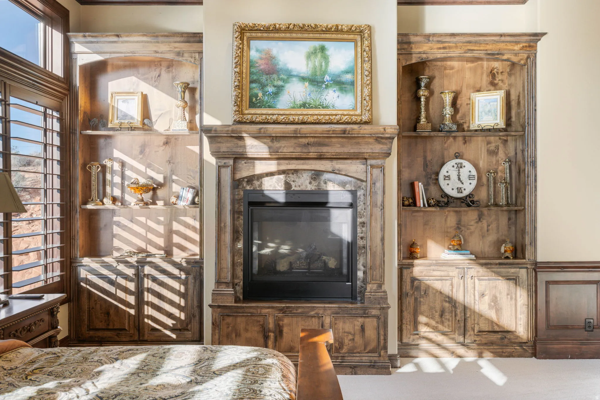 Detailed view of a premium fireplace