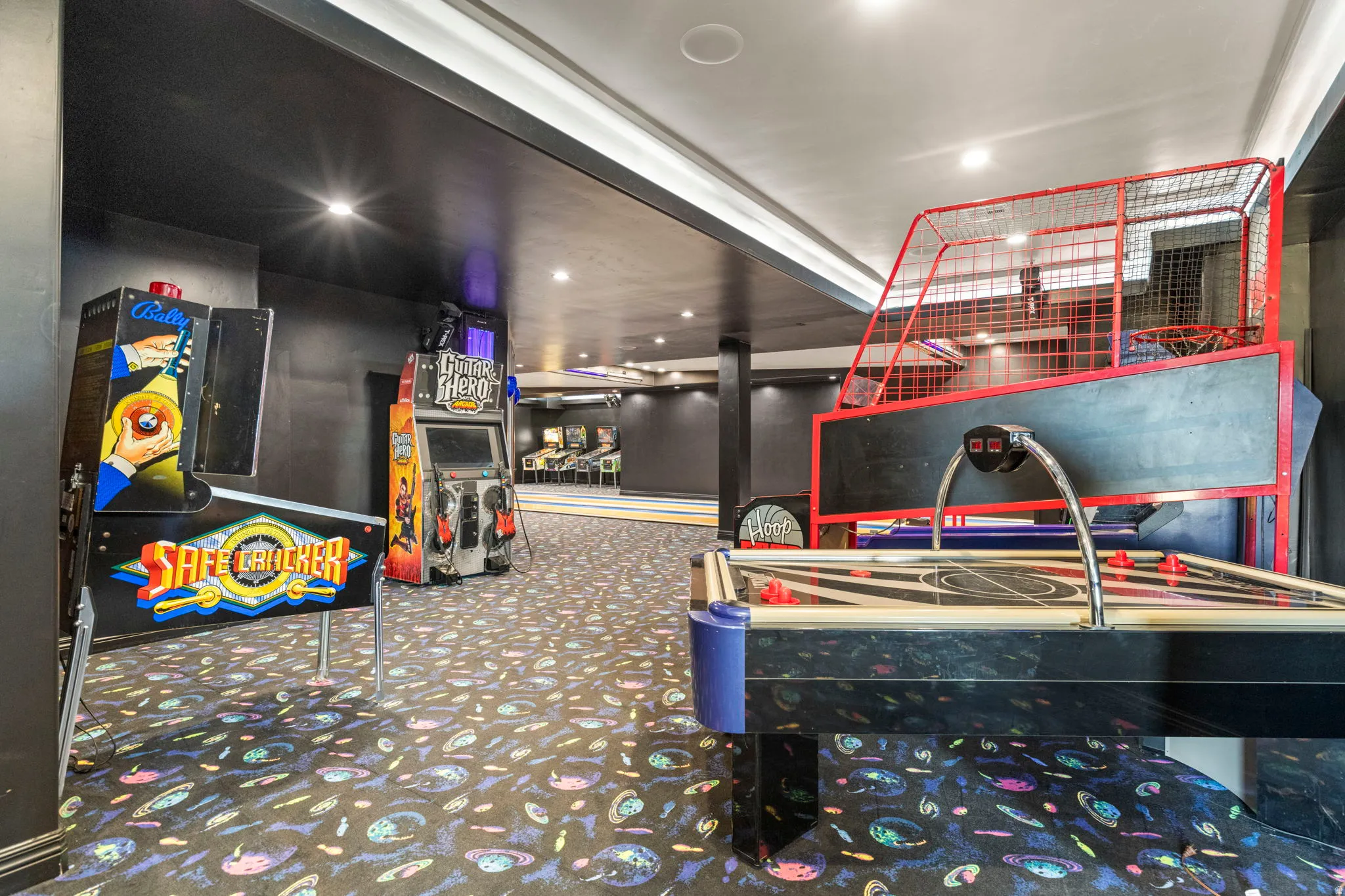 Playroom with recessed lighting