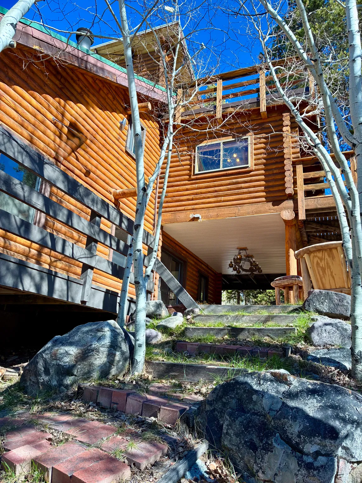 View of side of home with log exterior