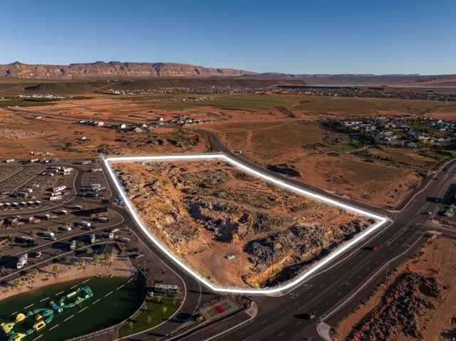 View of property location with a mountainous background, property parcel outlined, and rural landscape