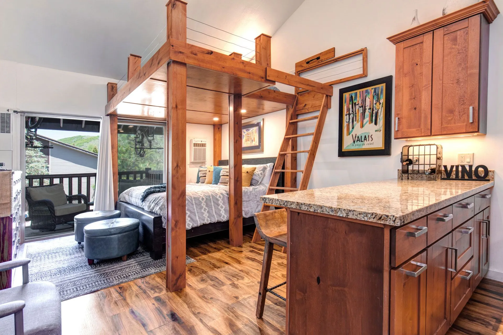 Bedroom with dark wood finished floors