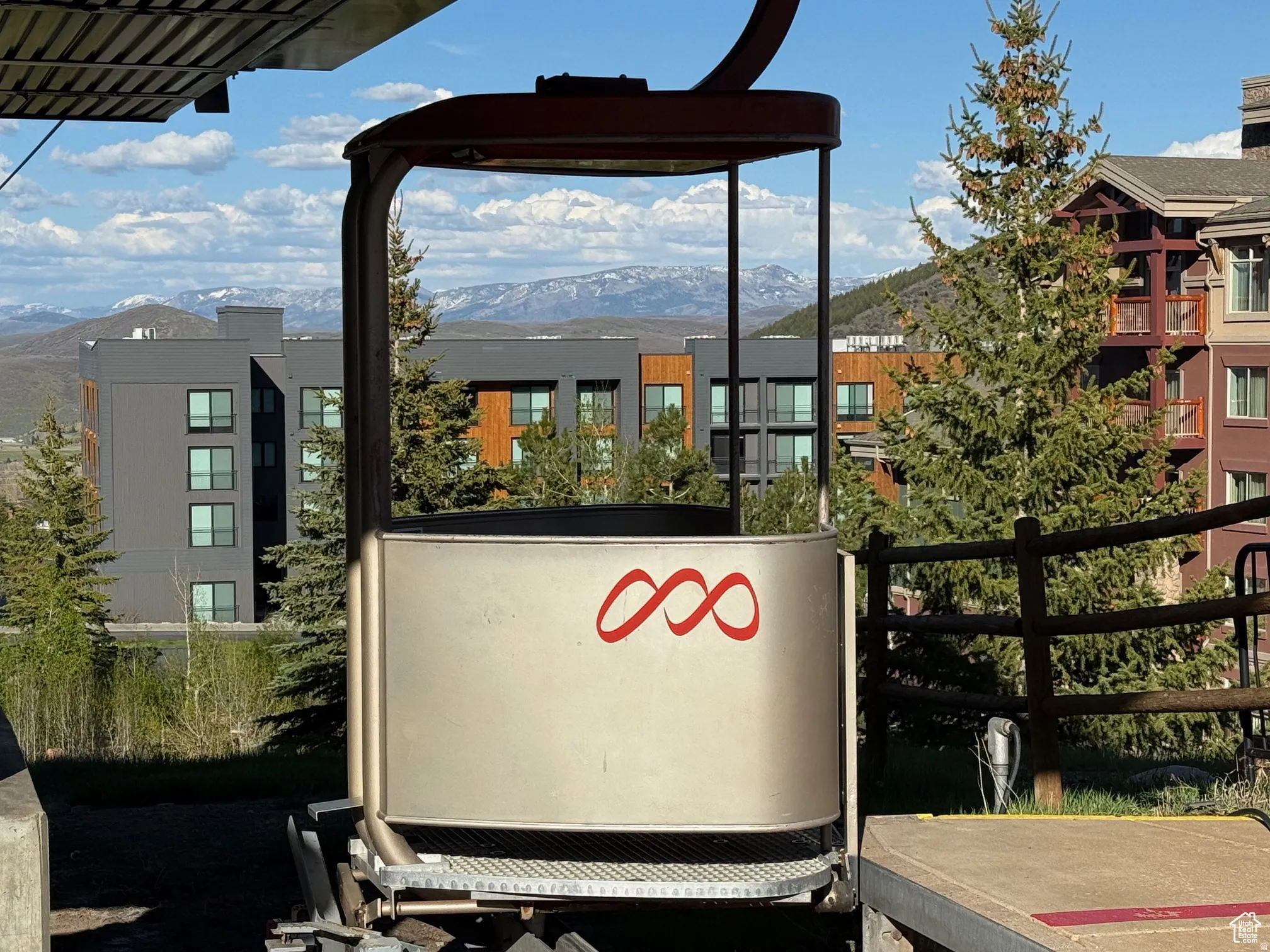 Exterior view of a mountainous background