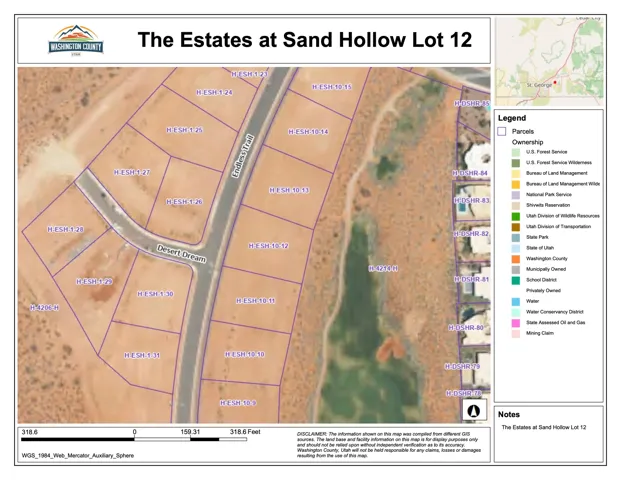 Aerial map of property and surrounding area