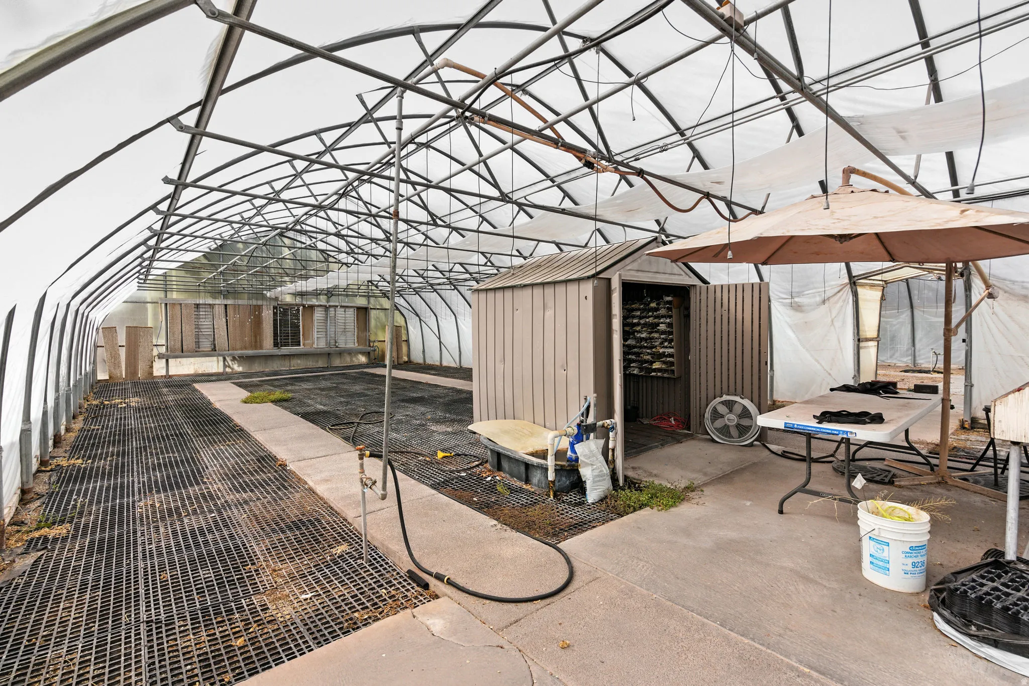 Green house with seed supply shed
