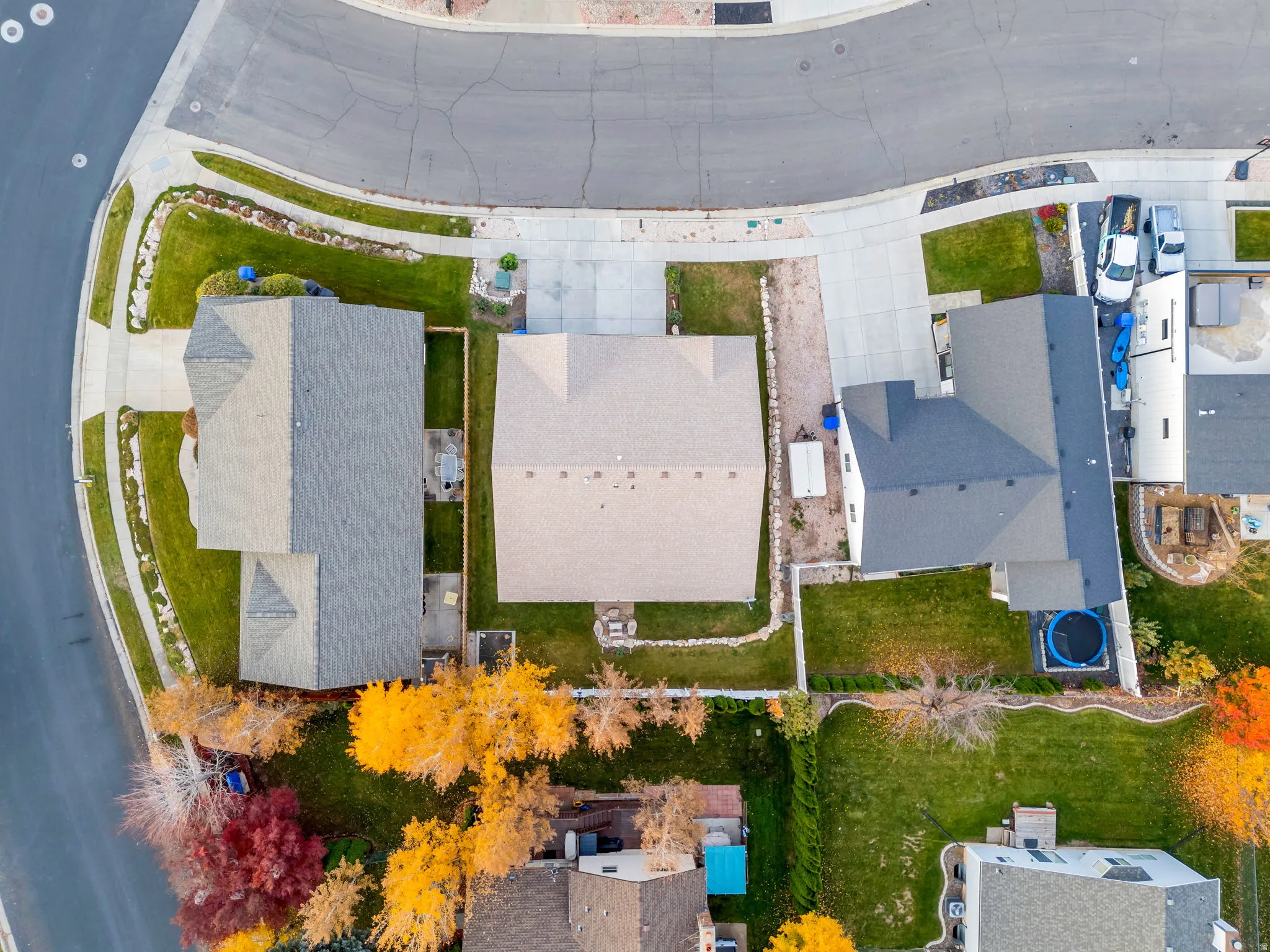 Aerial view of residential area