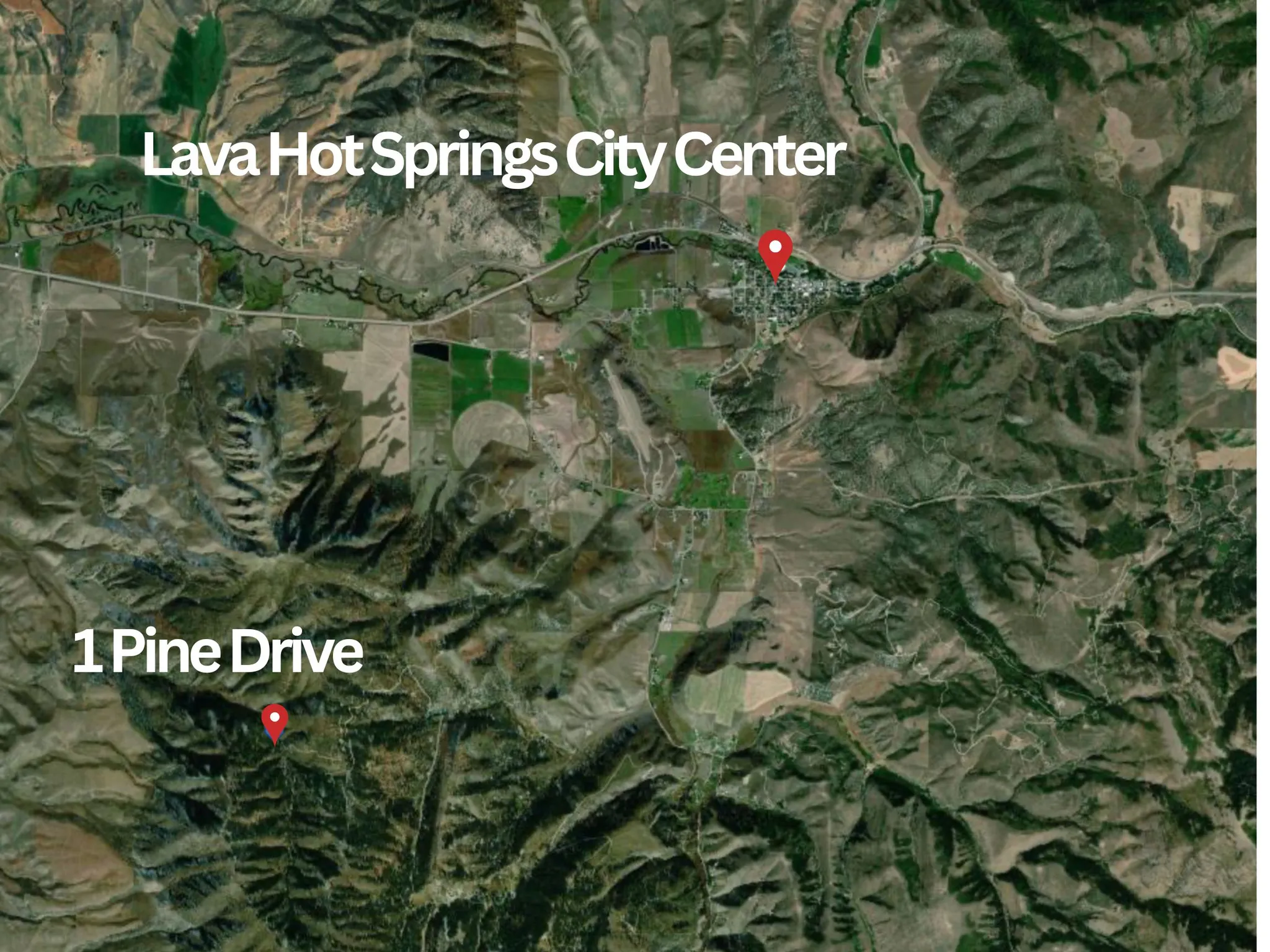 Aerial view of property's location