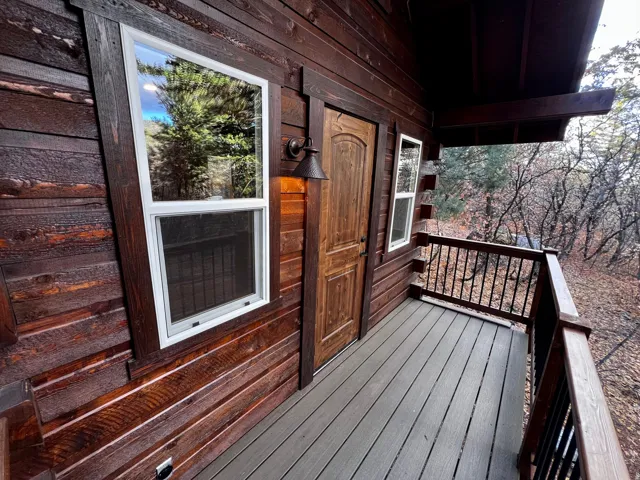 View of wooden deck
