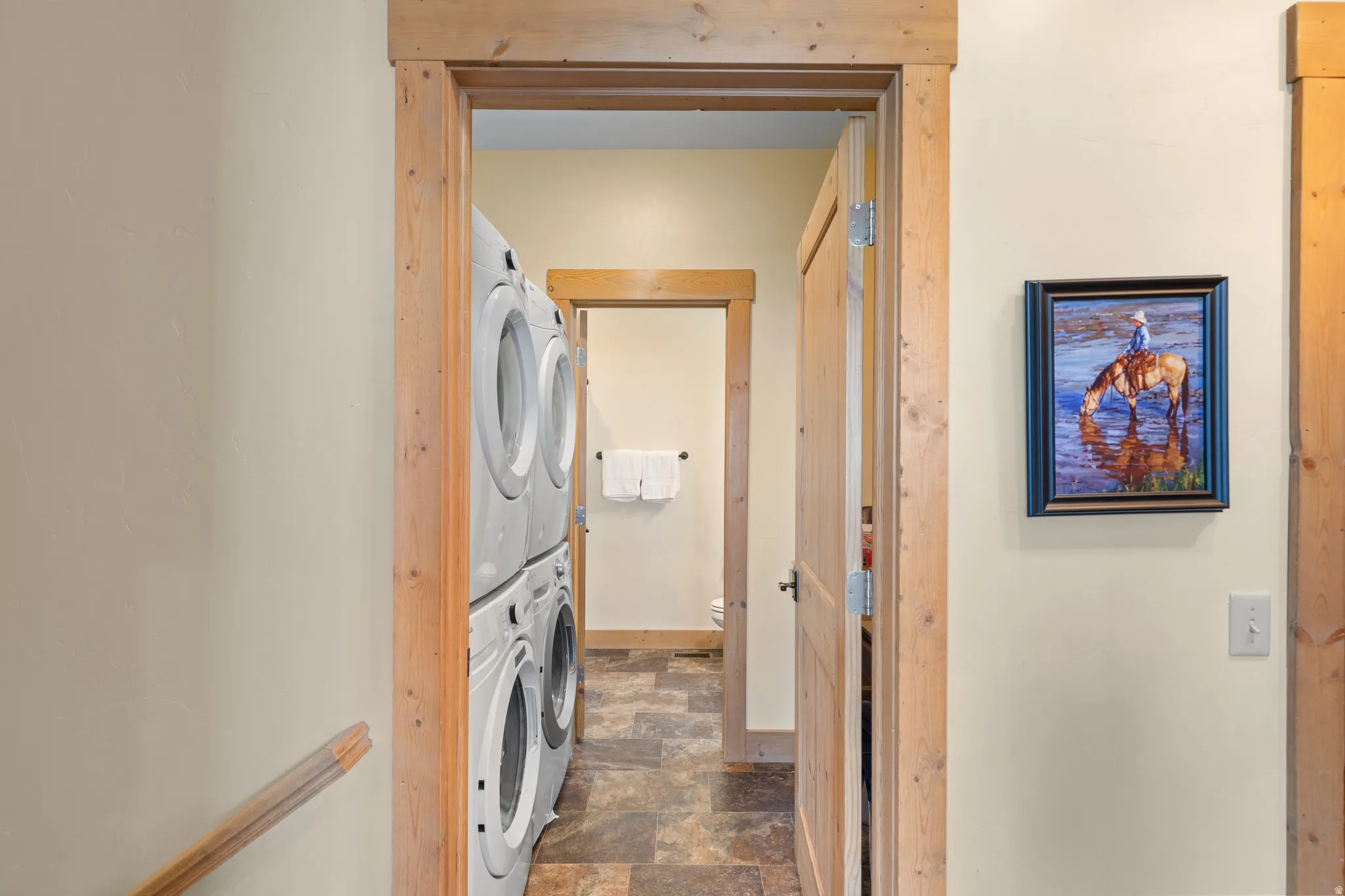 Double stacked washer and dryer
