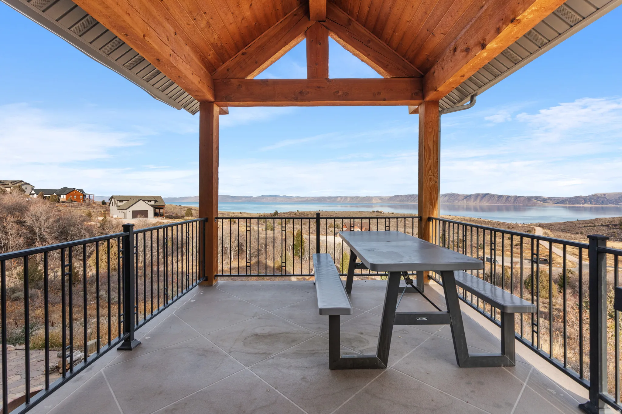 Balcony with a water view