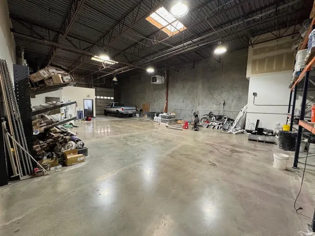 Garage with a heating unit