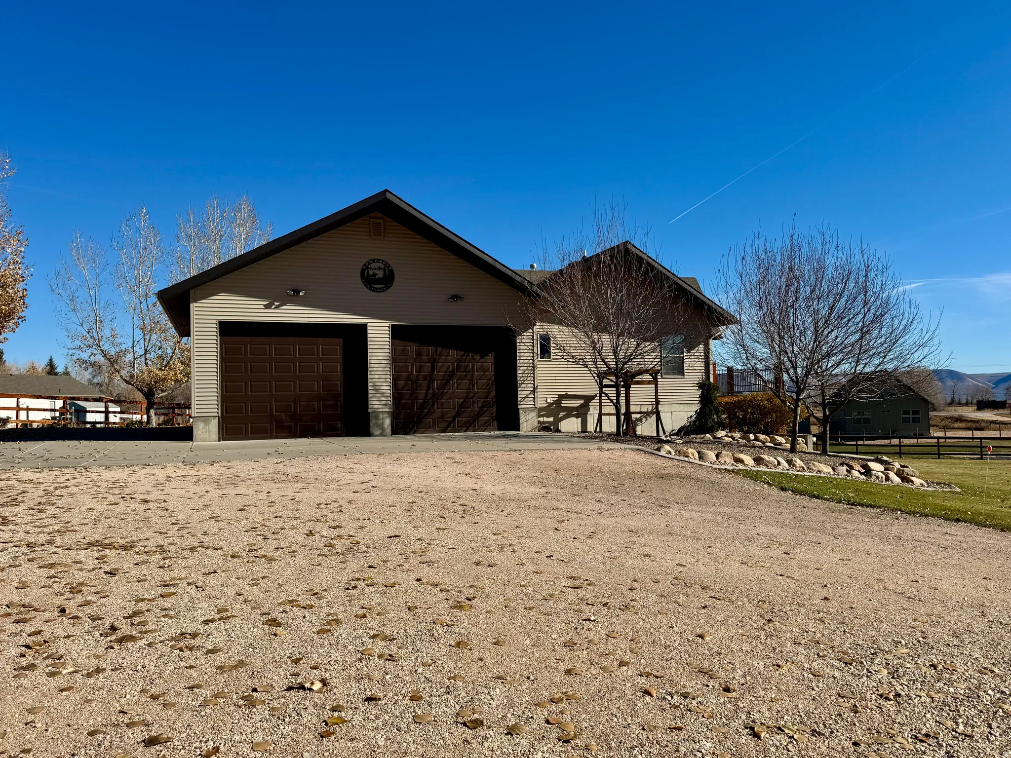 Garage featuring driveway