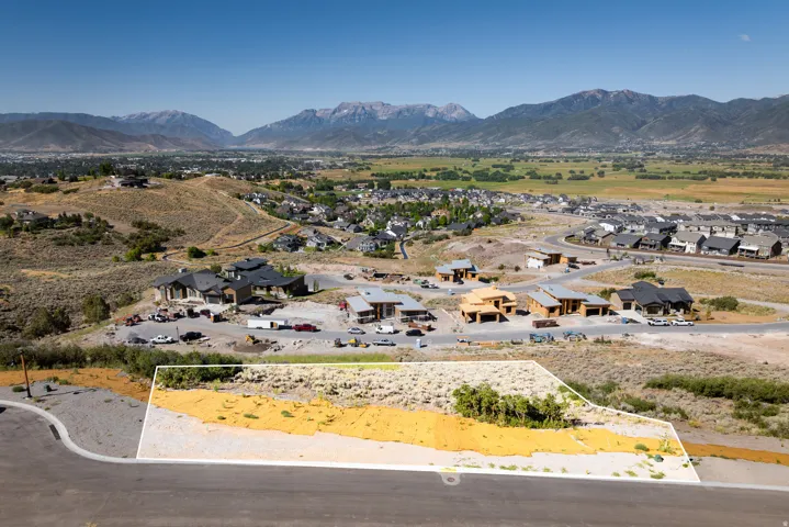 View of mountain background with nearby suburban area
