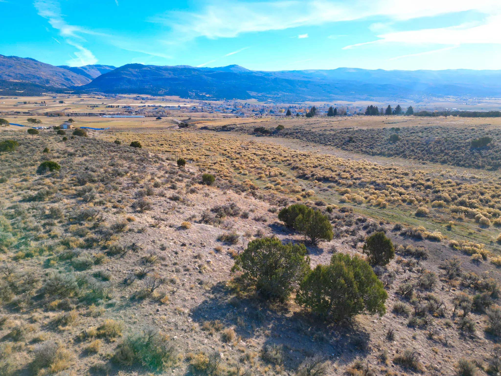 Mountain view with rural landscape and a desert landscape