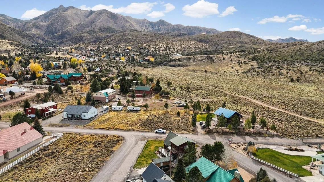 Aerial view of a mountainous background