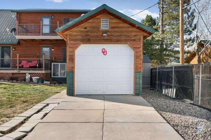 Garage with driveway