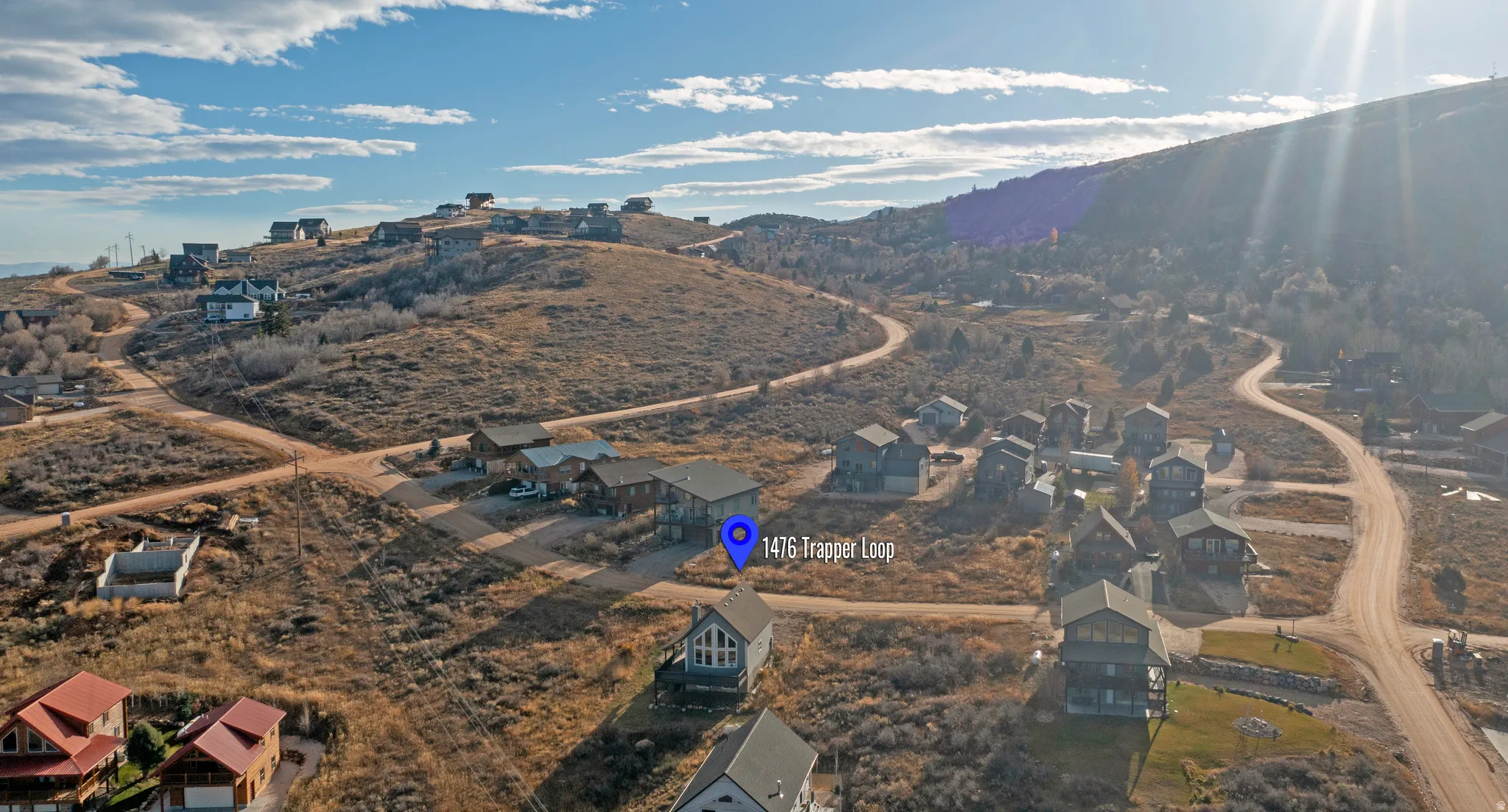 Aerial view of residential area