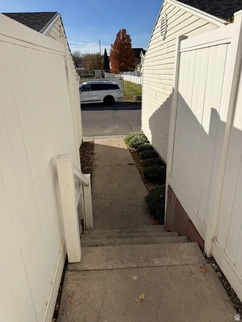 View of side of garage