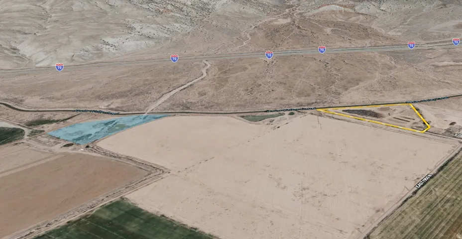 Aerial Survey. Depicting land parcels and surrounding geographical features including Interstate I-70