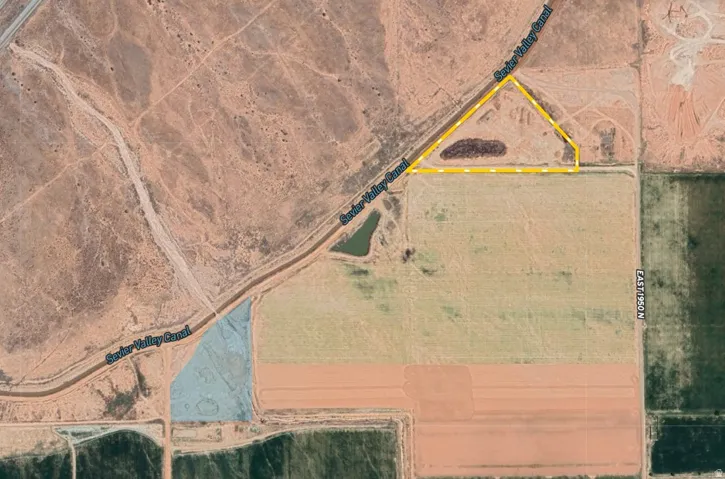 Aerial Map. An overhead satellite view depicting the property and surrounding land features