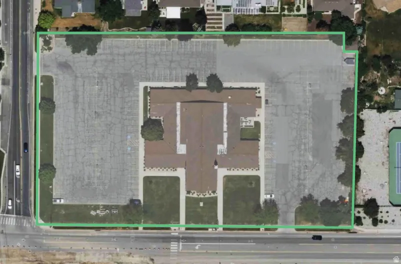 Aerial view of property's location featuring property boundaries highlighted